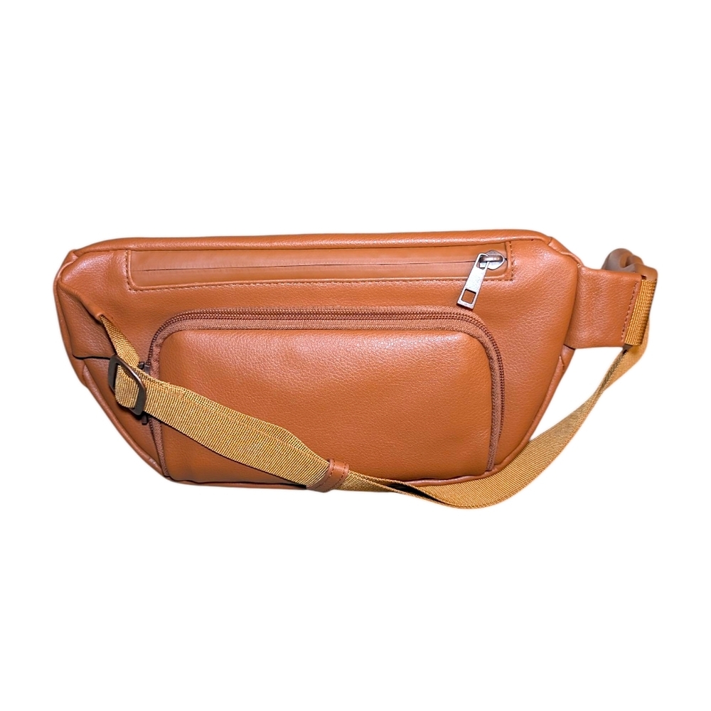 Kibou Vegan Leather Diaper Bag Belt Bag - Brown - New Without Tags